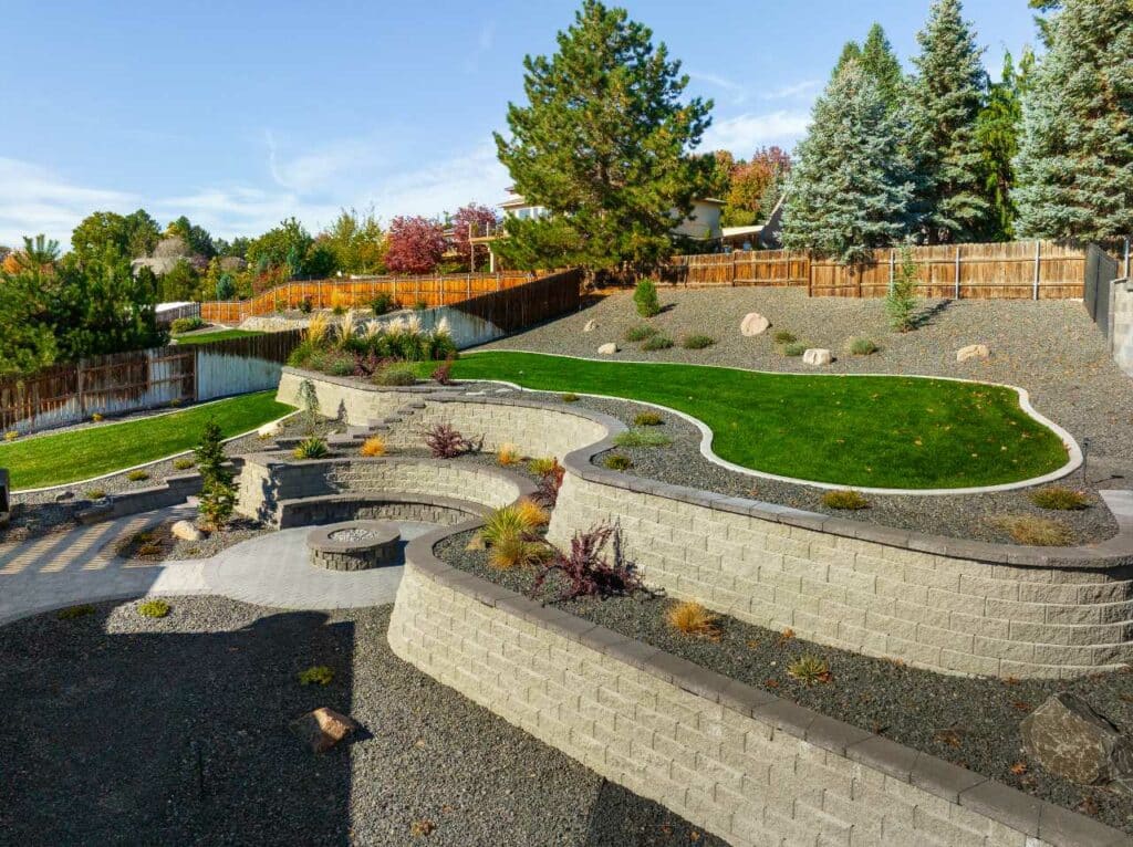 retaining walls and rock solid walls Musser Landscaping