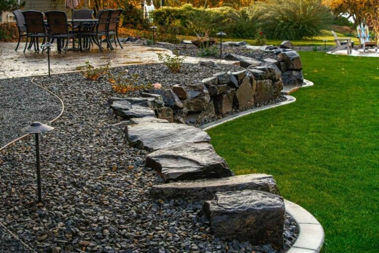 rock retaining walls by Musser Landscaping