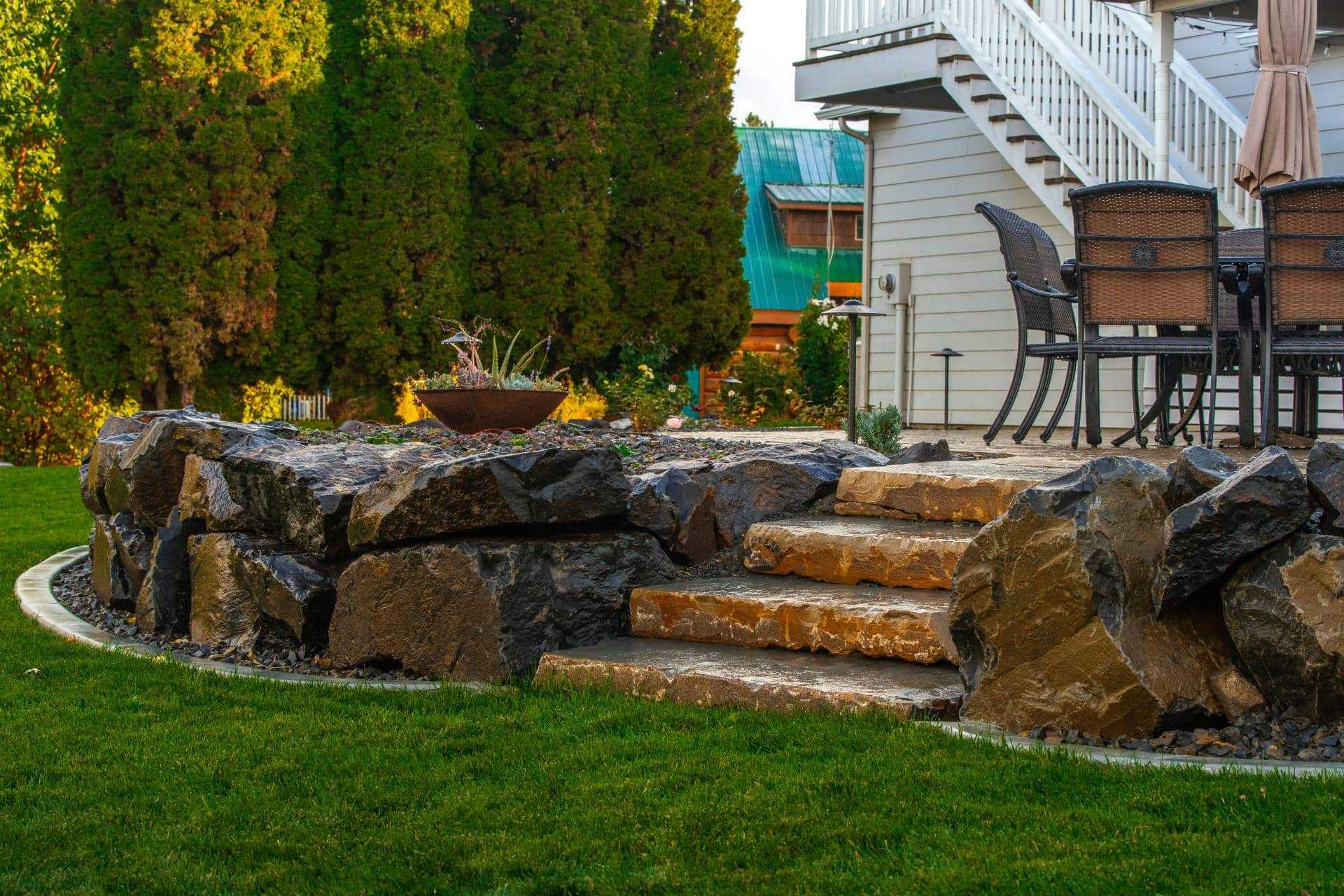rock solid walls landscaping retaining walls created by Musser Landscaping