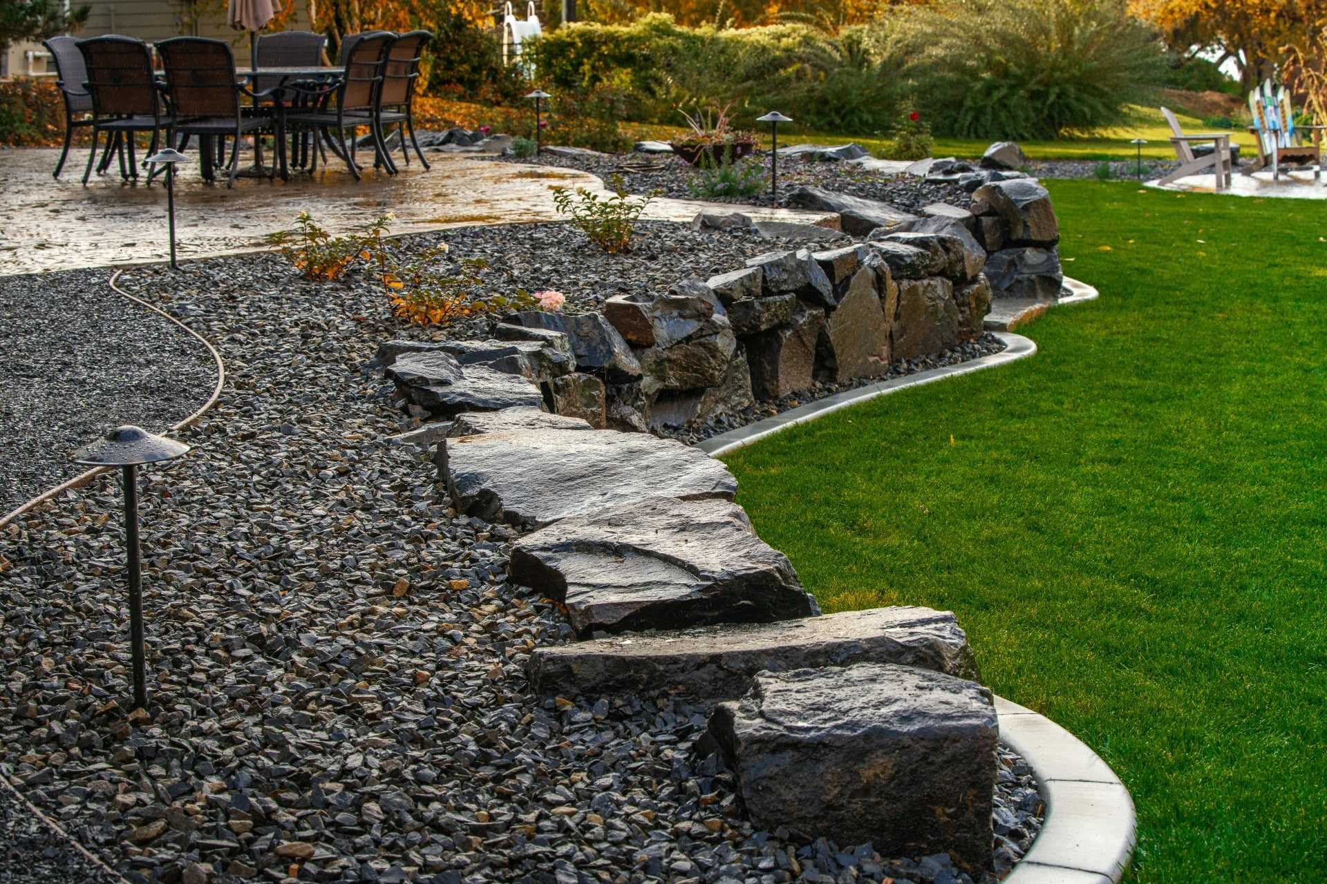 work of Rock Solid Walls installers by Musser Landscaping